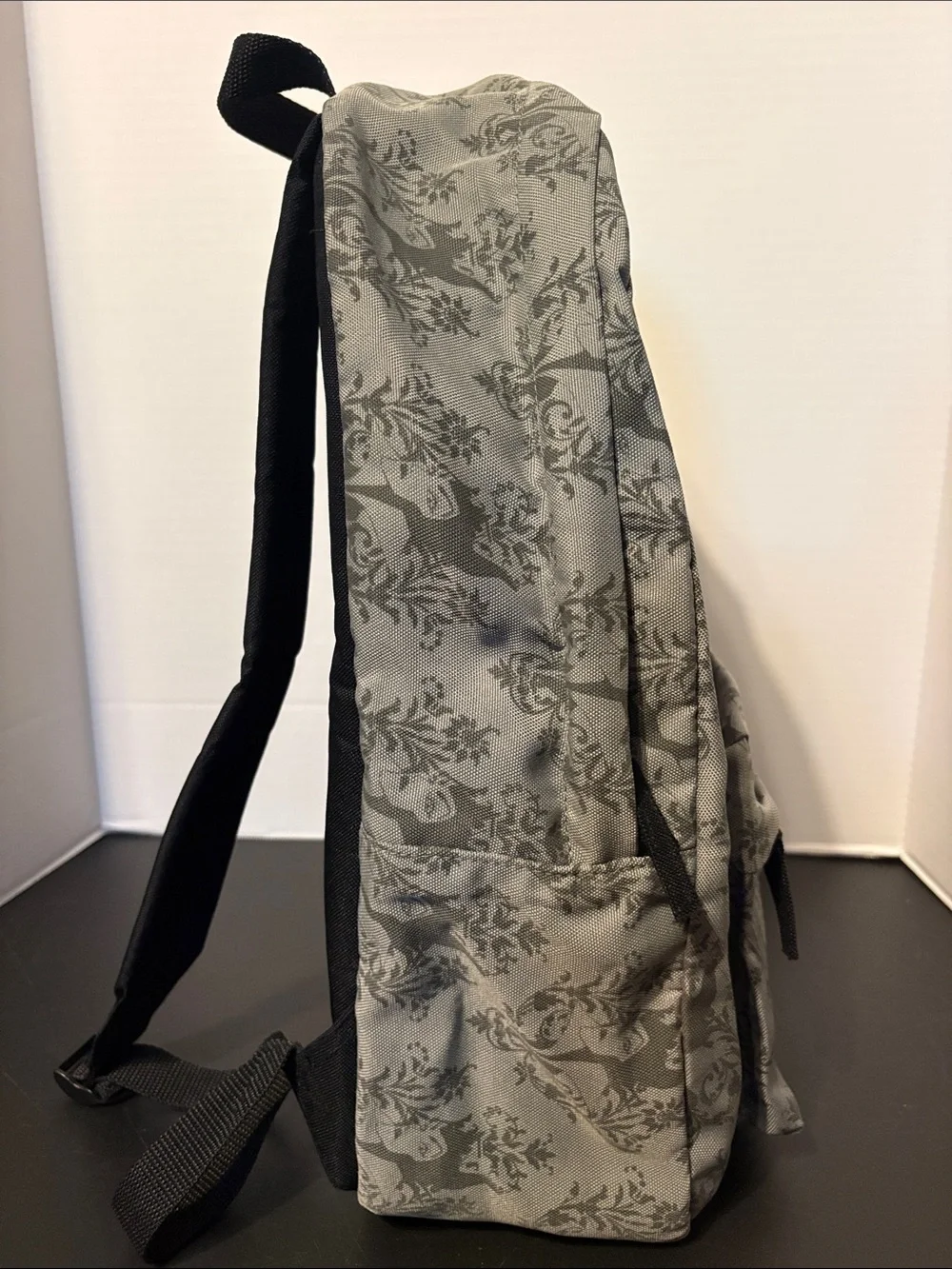 Disney Maleficent Grey Backpack with Purple and Yellow Accents
